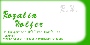 rozalia wolfer business card